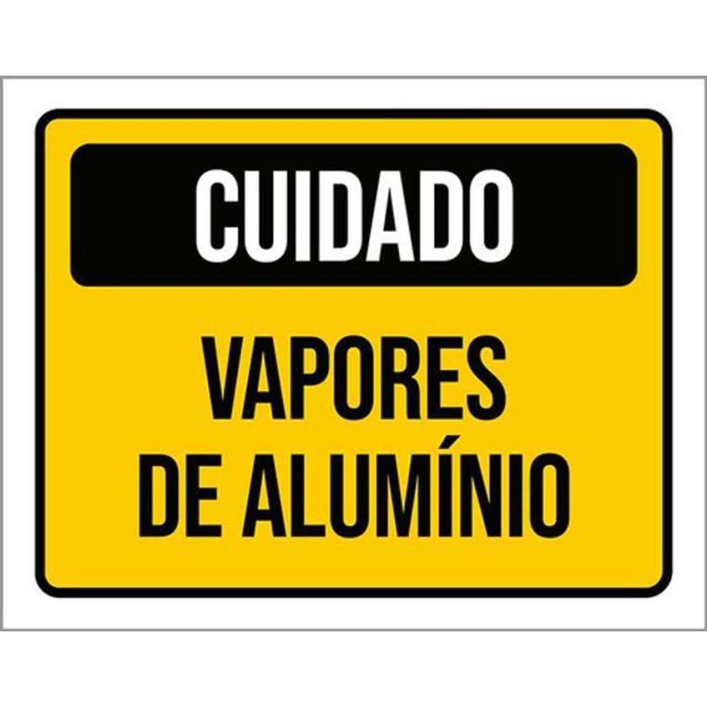 Kit 5 Placas De Sinalização - Cuidado Vapores De Alumínio