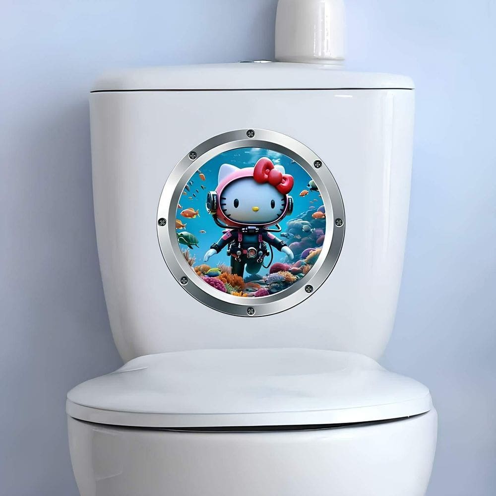 Adesivo De Vaso Sanitário Escotilha Hello Kitty