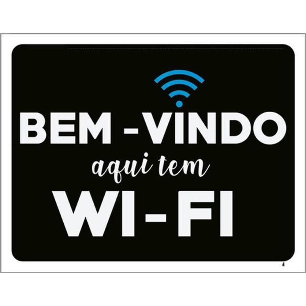 Kit 5 Placas Bem Vindo Aqui Tem Wi-Fi 36X46