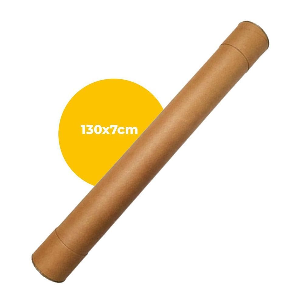Tubo De Papelão Postal 130X7Cm Tubete Canudo Com Tampa 1 Un