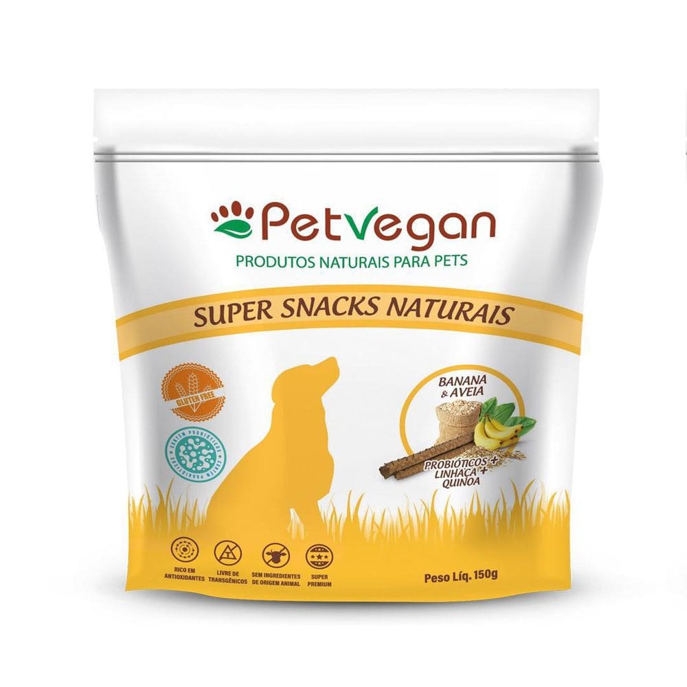 Snacks Para Cães Banana E Aveia Probióticos 150G Petvegan