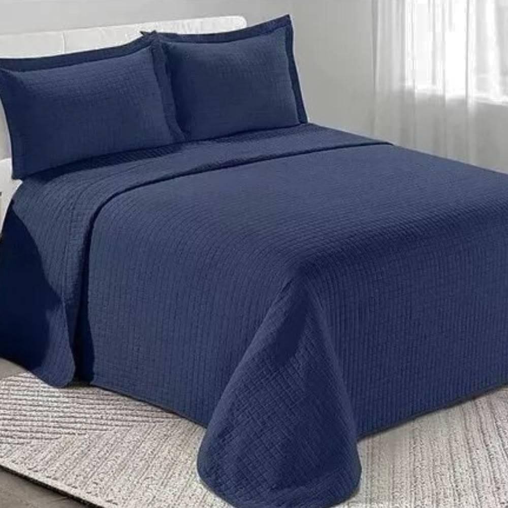 Colcha Loft Solteiro 2 Peças Camesa Marinho