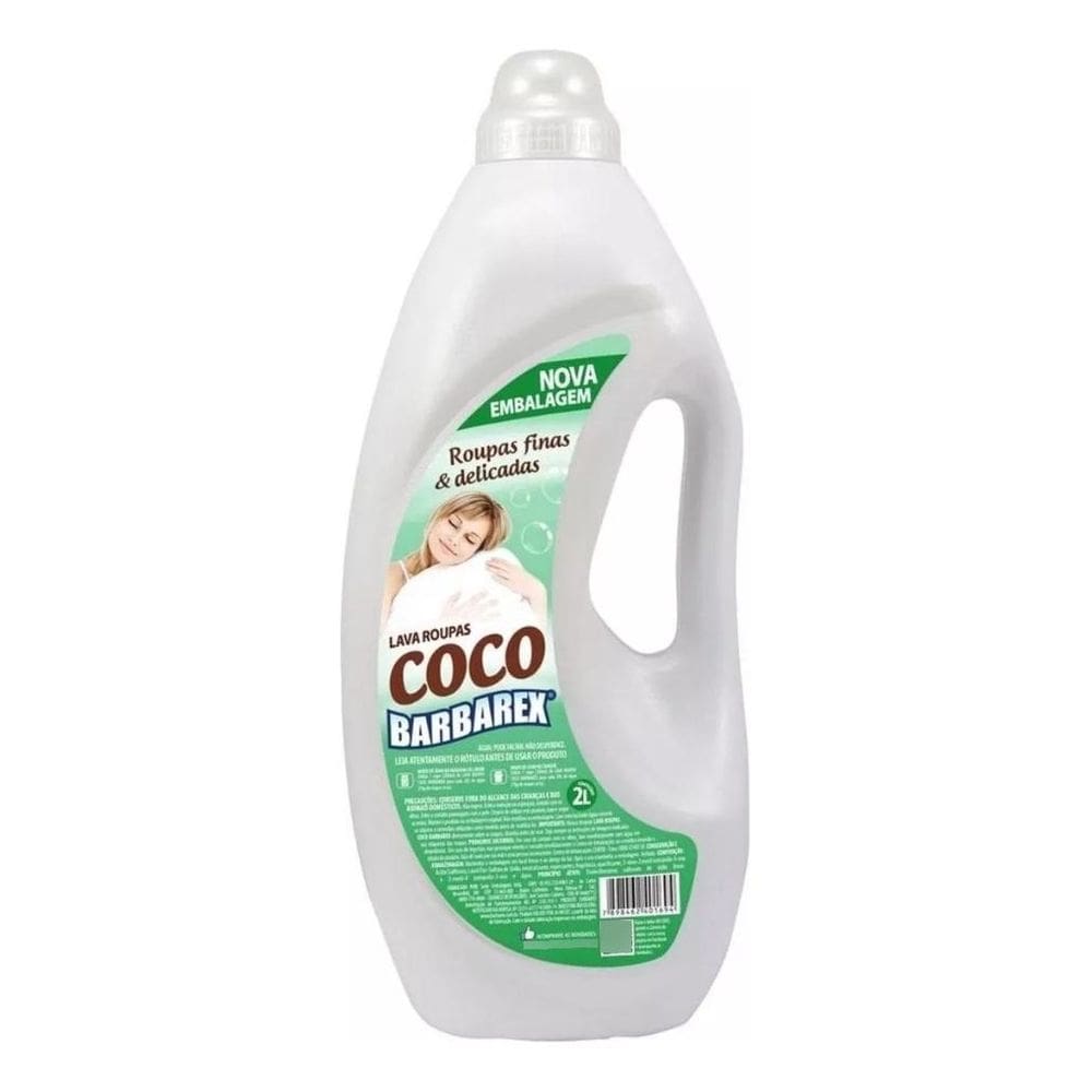 Lava Roupas Sabão Liquido Fragância Coco 2 Litros Barbarex