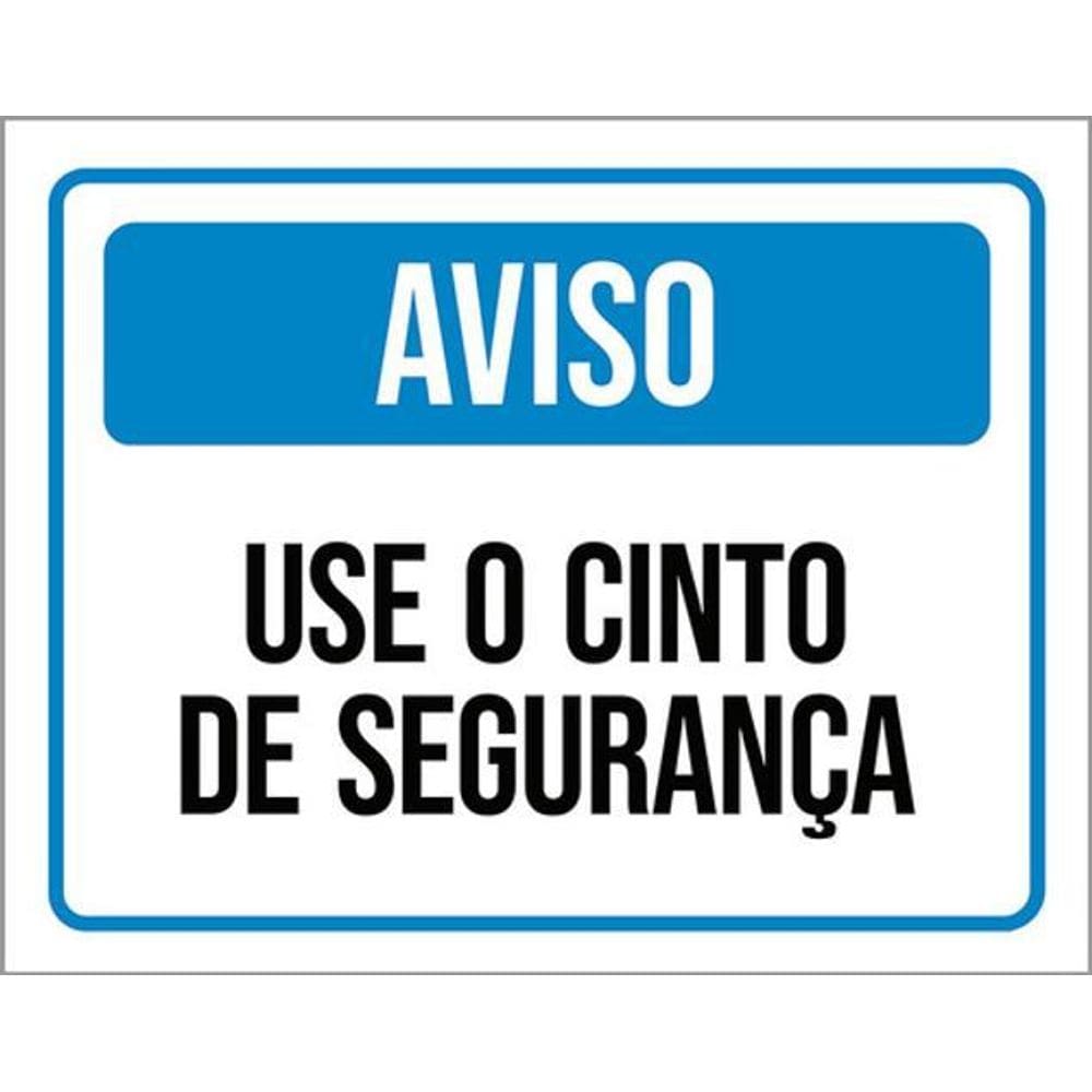 Kit 5 Placas Sinalização - Aviso Uso Cinto De Segurança