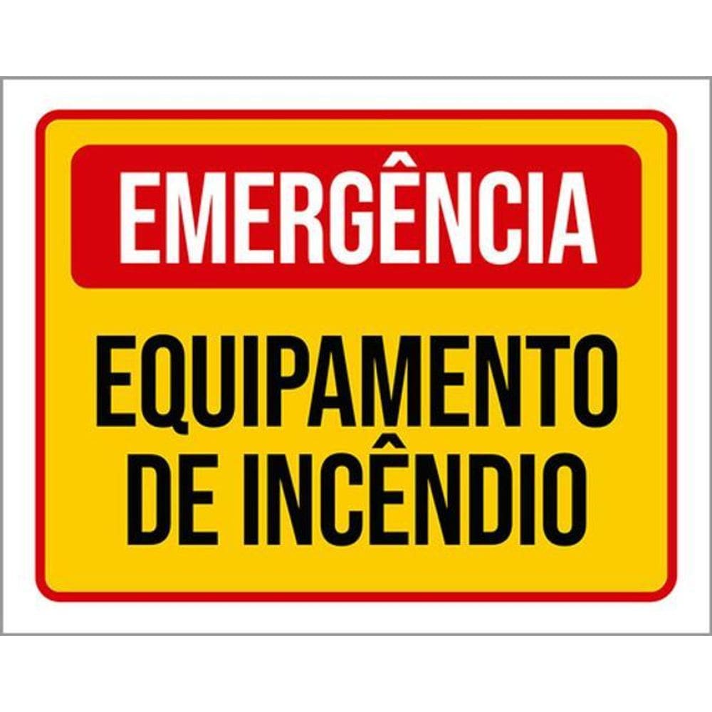 Kit 5 Placas Sinalização - Emergência Equipamento Incêndio