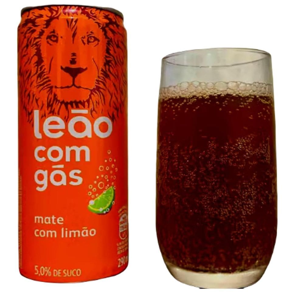 Chá Pronto Leão Mate Com Limão Com Gás 290Ml  6 Latas