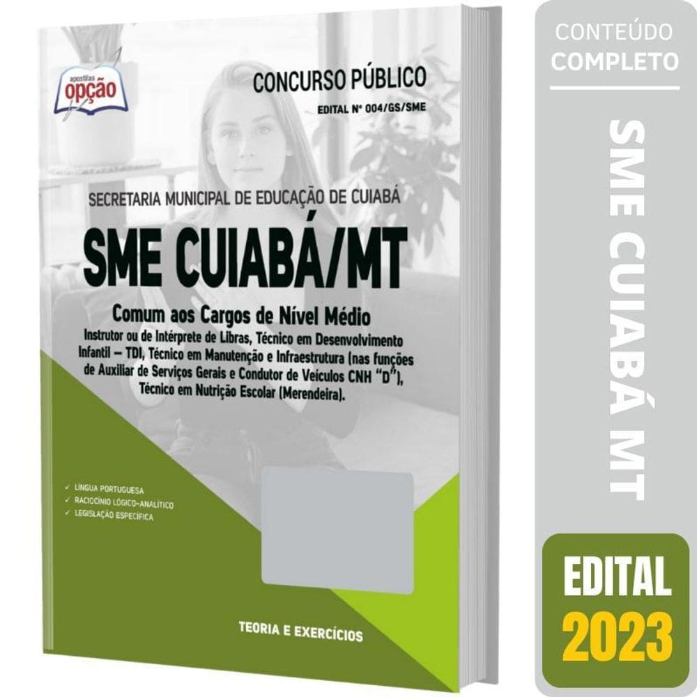 Apostila Sme Cuiabá Mt 2023 - Comum Aos Cargos Nível Médio