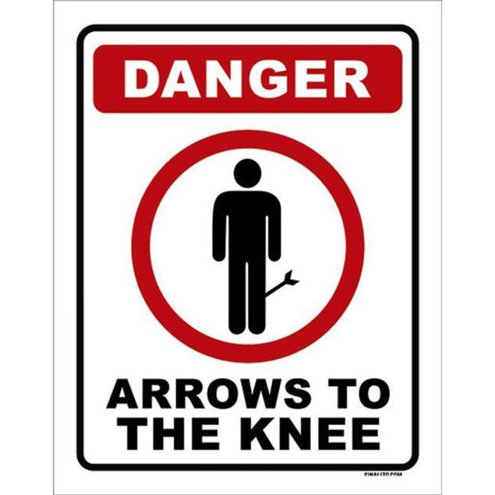 Kit 5 Placas Danger Arrows To The Knee 36X46