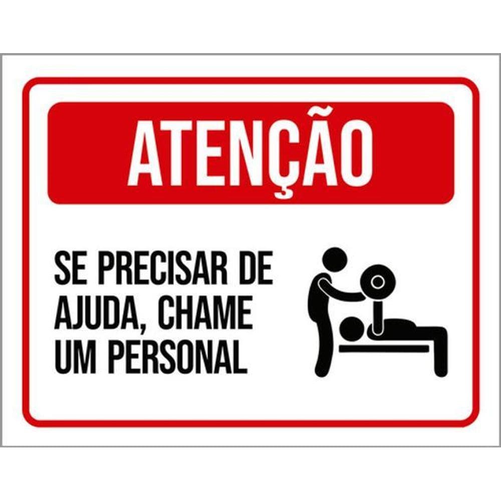 Kit 5 Placas Se Precisar De Ajuda Chame Personal Academia