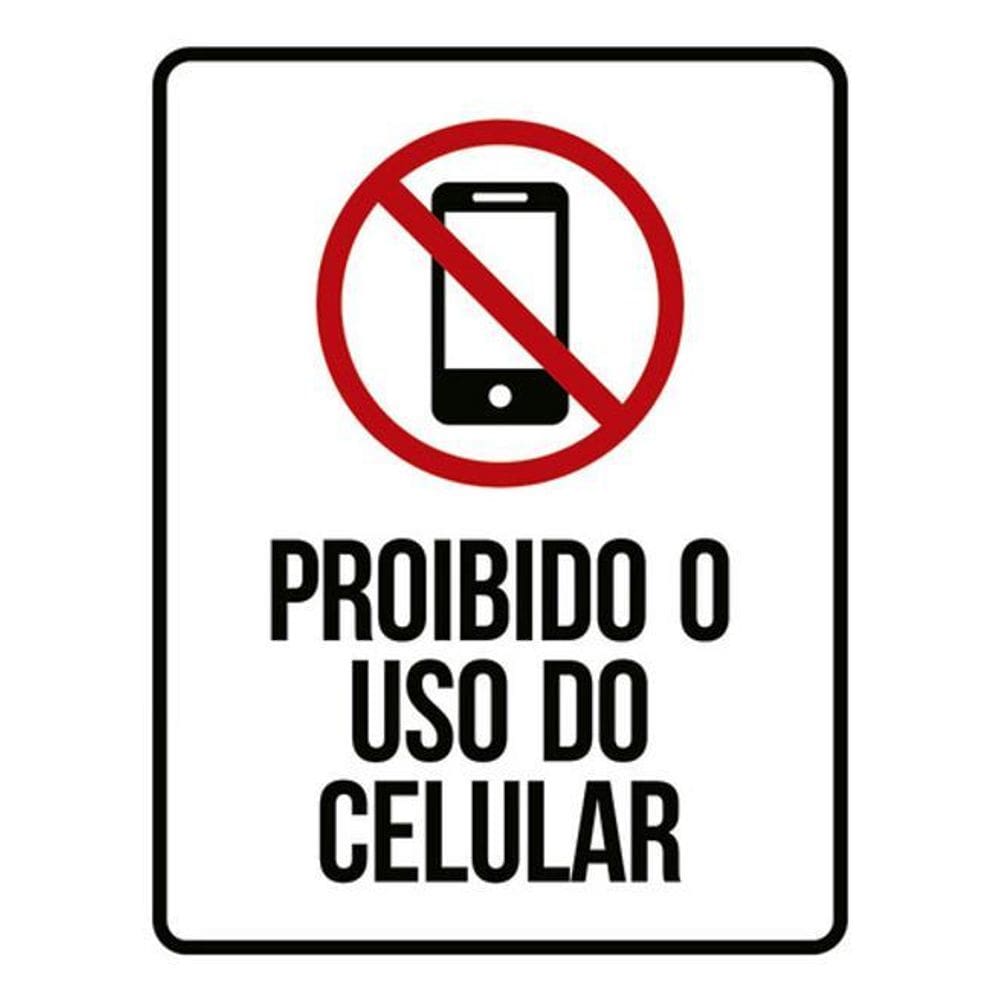 Kit 5 Placas Sinalização - Proibido Uso Do Celular Ícone