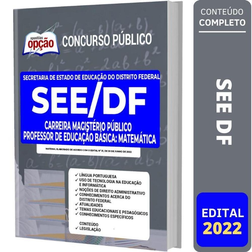 Apostila See Df - Professor De Educação Básica Matemática