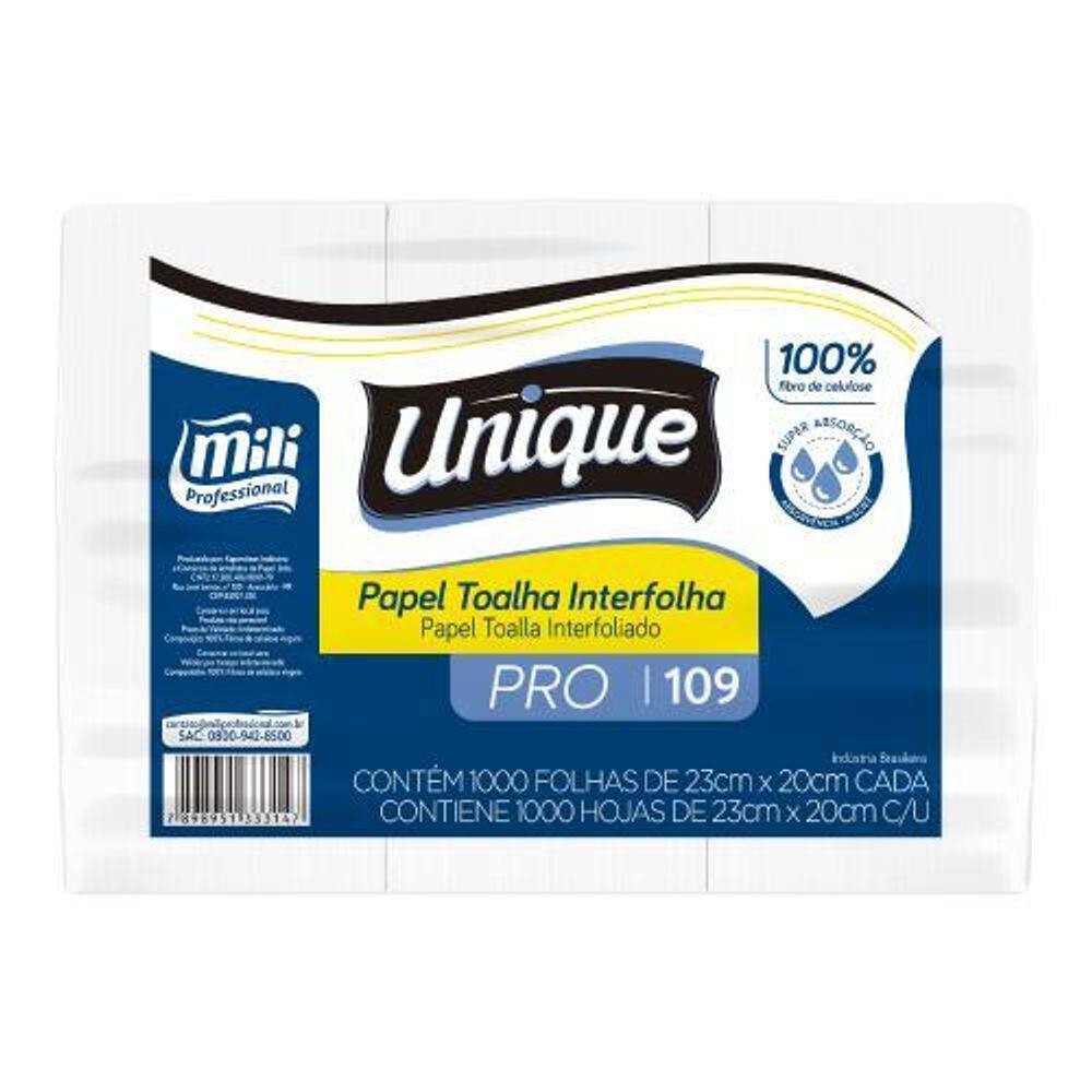 Toalha Interfolha Unique Pro 26g 1000fls 23x20cm