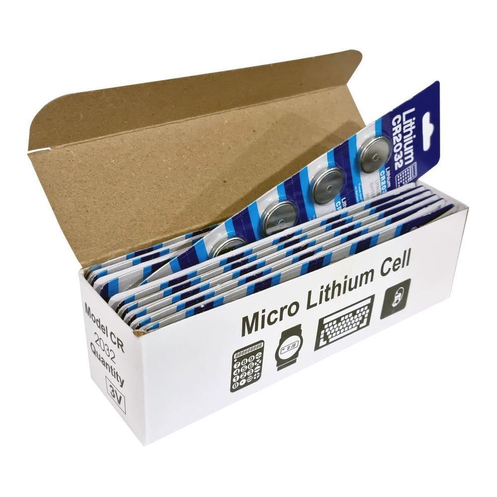 Kit 20 Cartelas Pilhas Bateria De Lítio Cr2032 3V 100 Unid