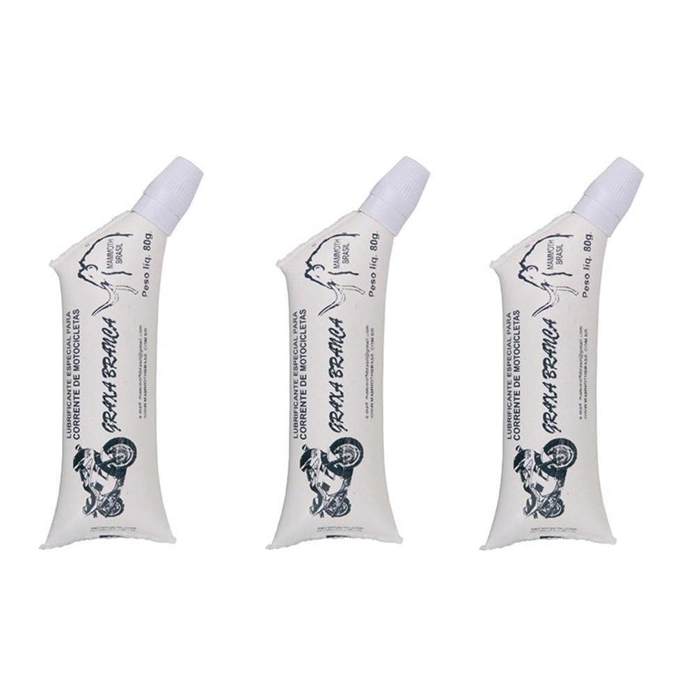 Graxa Branca De Lítio Para Corrente De Moto 80Gr - 3 Un