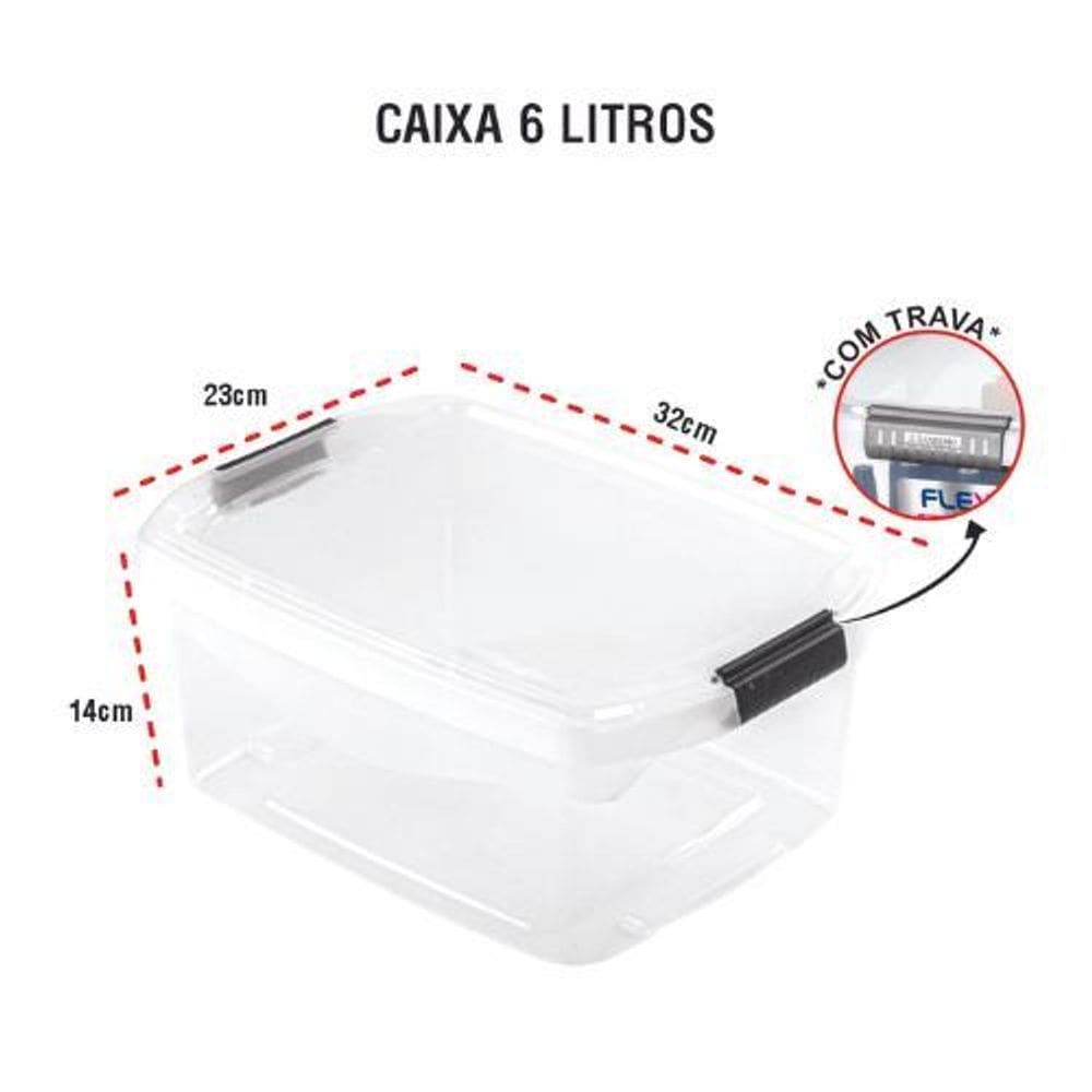 Organizador Plastico Transparente 6 Litros
