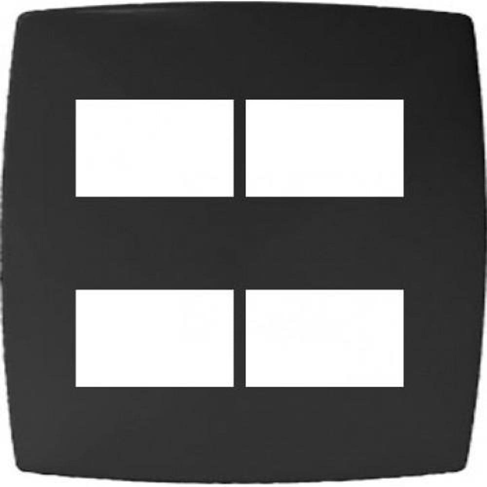 Placa 4 Modulos Juntos Com Suporte 4X4 Blux Home Grafite