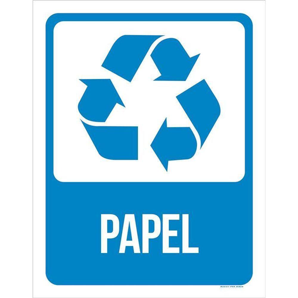 Placa De Sinalização Advertência - Lixo Papel 27X35