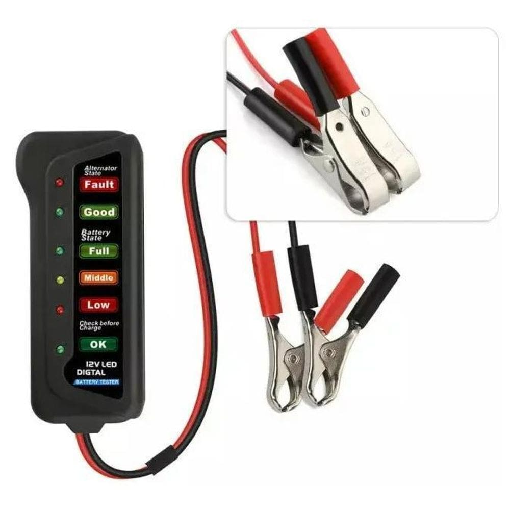 Testador De Bateria E Alternador Automotivo 12V Moto Carro