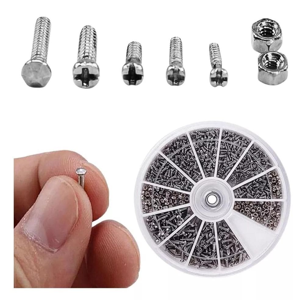 Kit 600 Pçs Parafuso Relógio Óculos Porca Prateado