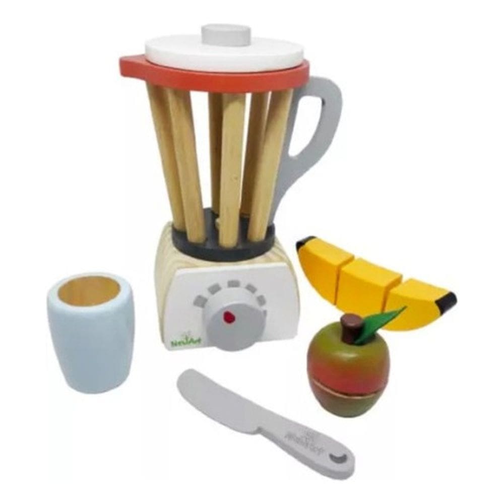Liquidificador De Madeira New Art Toys Coleção Kit Cozinha