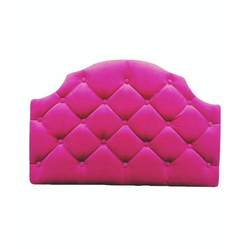Cabeceira Solteiro Estofada Rosa Pink Veludo Captonê Sindy