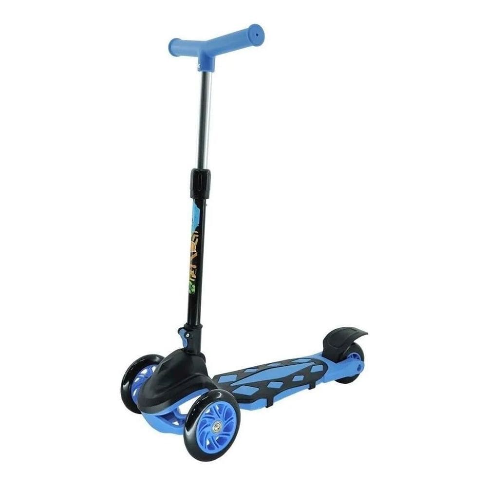 Patinete Com 3 Rodas Radical New Até 40Kg Ajuste Altura Azul