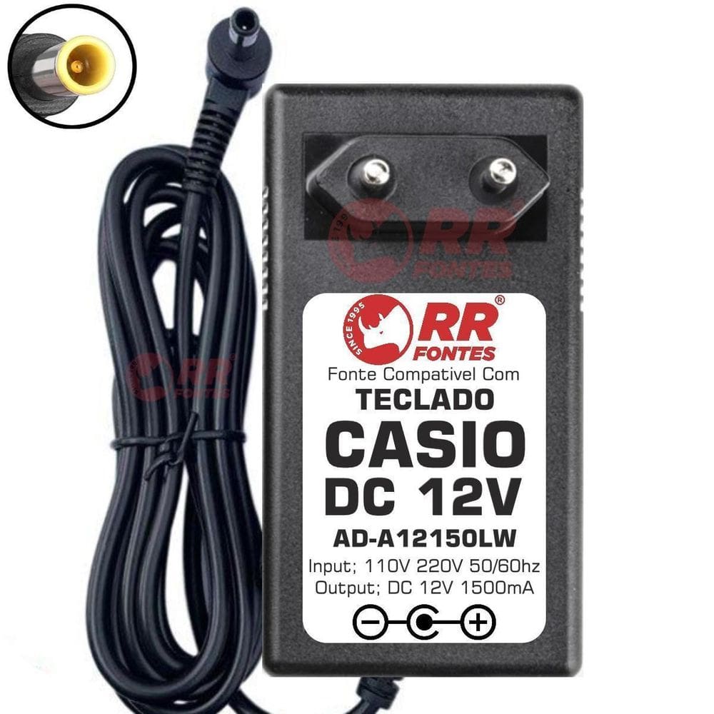 Fonte 12V Para Teclado Casio Cdp-S100 Cdp-S150 Cdp-S350 1000