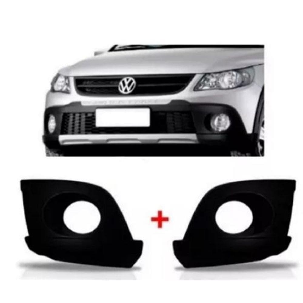 Par Moldura Farol Milha Parachoque Vw Gol Rallye G5 2010/.