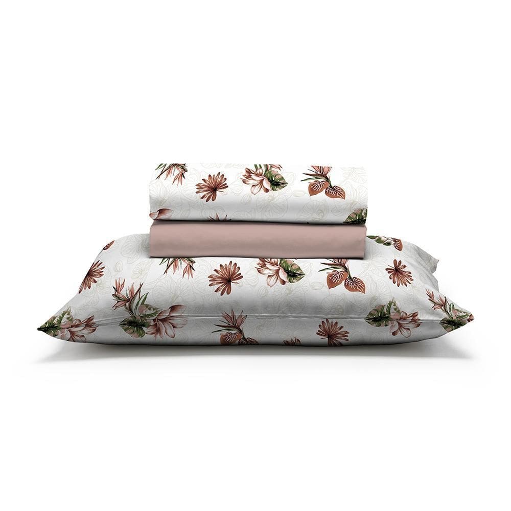 Jogo De Cama Solteiro 180 Fios Fiori - Yasmin 7816