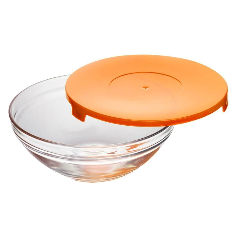 Pote de Vidro com Tampa Laranja 600ml 1 peça - Casambiente