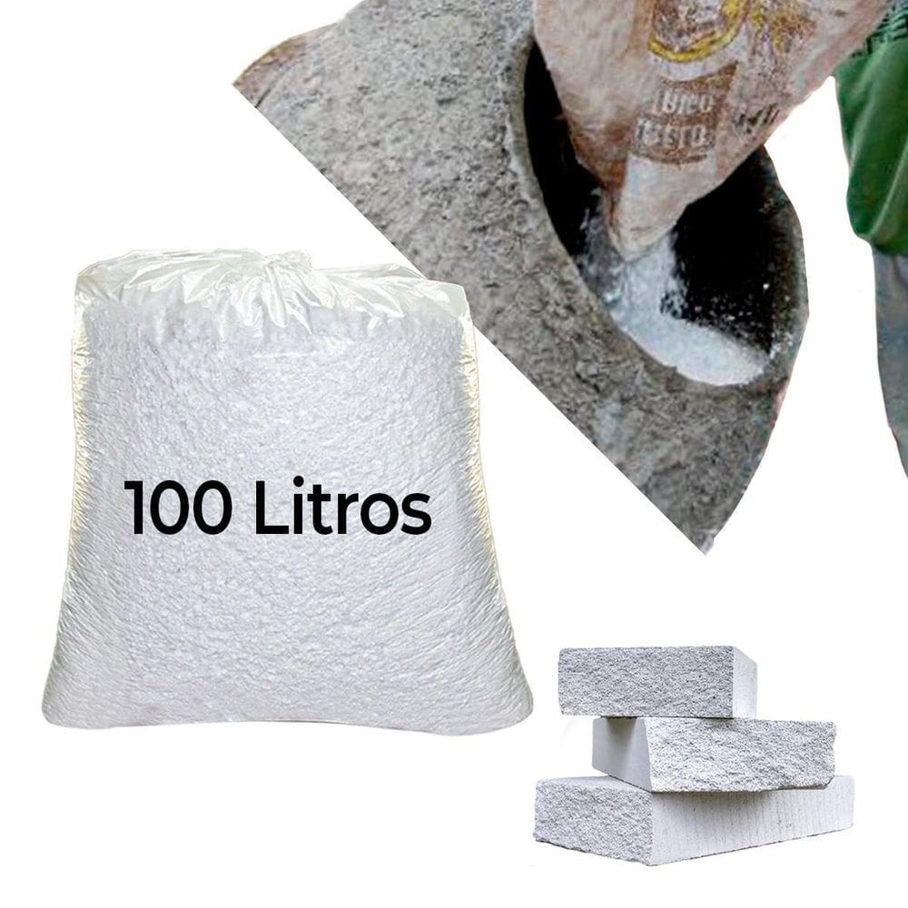 Isopor Flocado Triturado Concreto Eps Enchimento 100 Litros