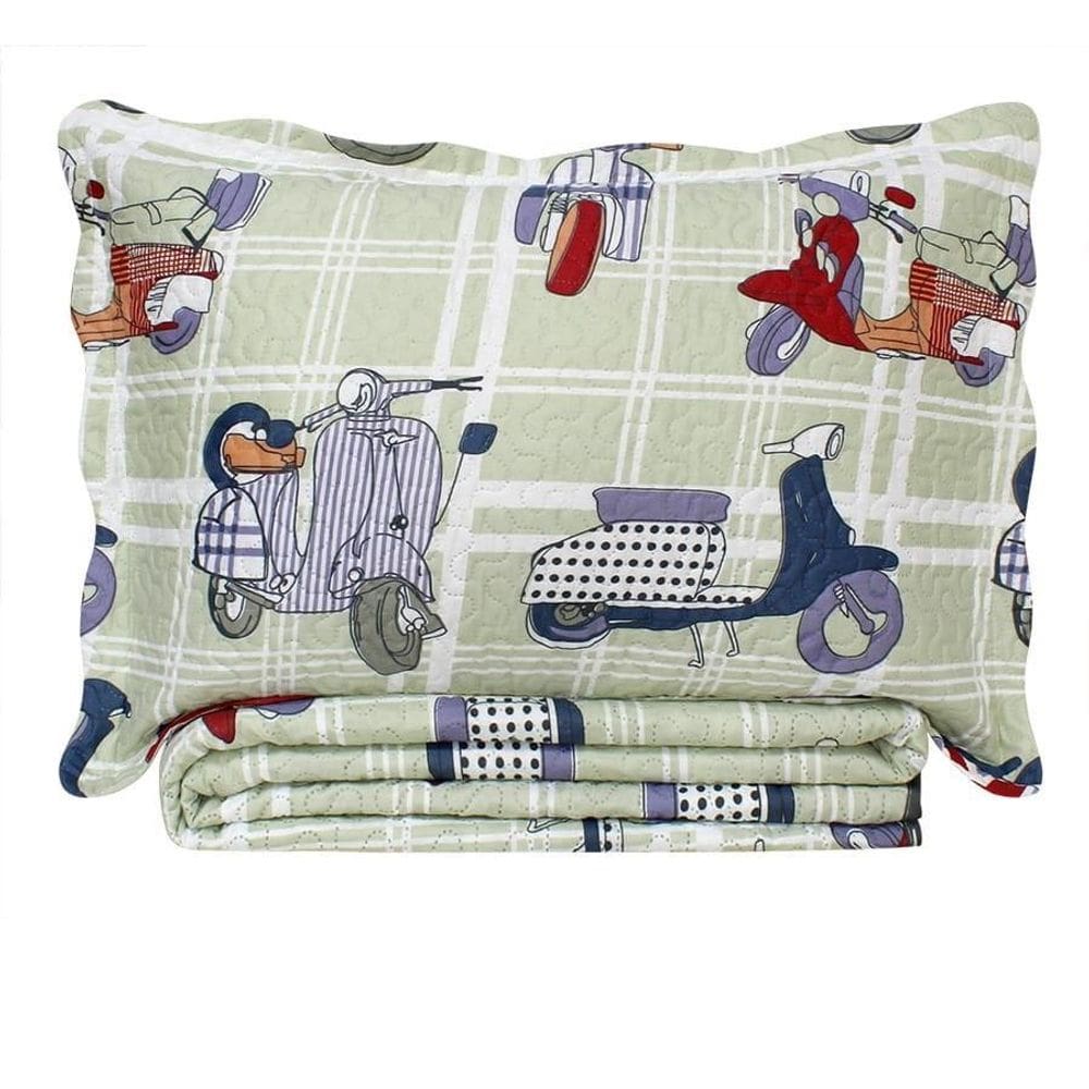 Colcha Solteiro Infantil Patchwork Dupla Face 2 Peças