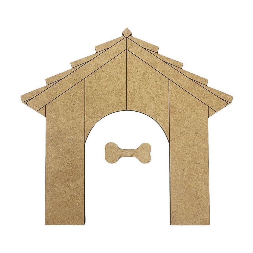 Aplique Laser Mdf - Casinha Do Cachorro - 14 Cm