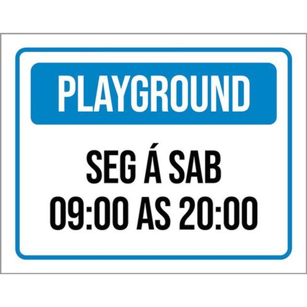 Kit 10 Placas Playground Segunda Sábado