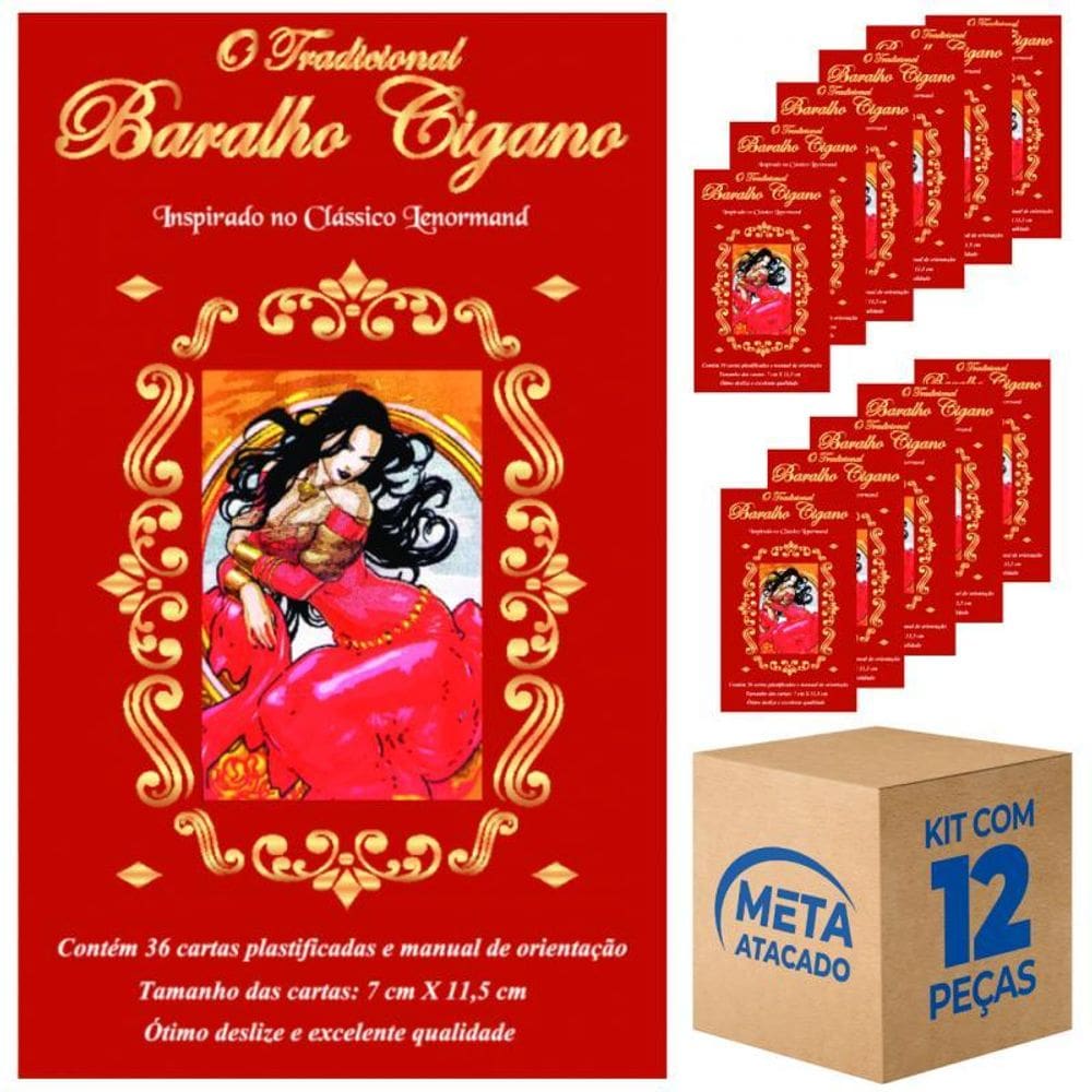 Kit 12 Baralho Cigano 36 Cartas Laminado - Escolha O Modelo