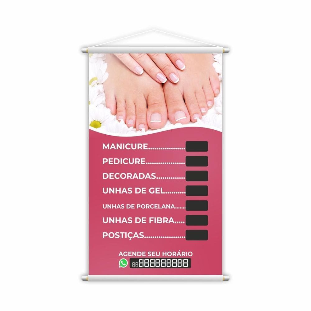 Banner Manicure E Pedicure Unha Art Nail Design Grande