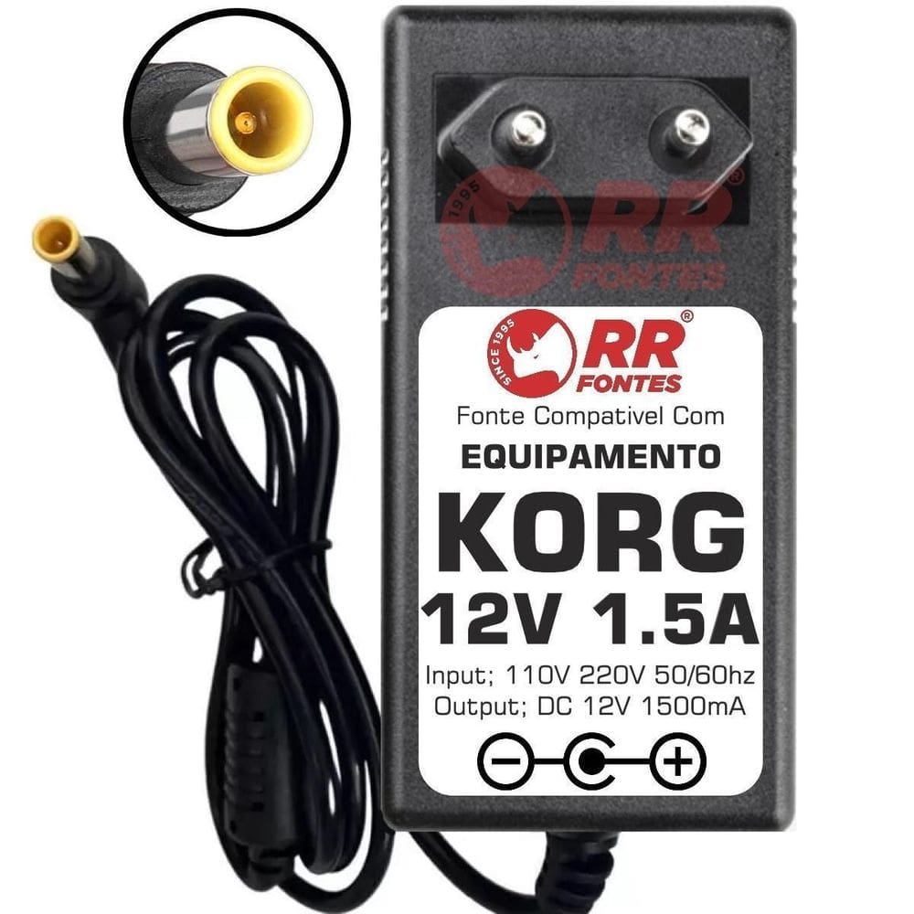Fonte 12V Para Korg Krome 61 73 88 89 Ex Microx Mr-1000