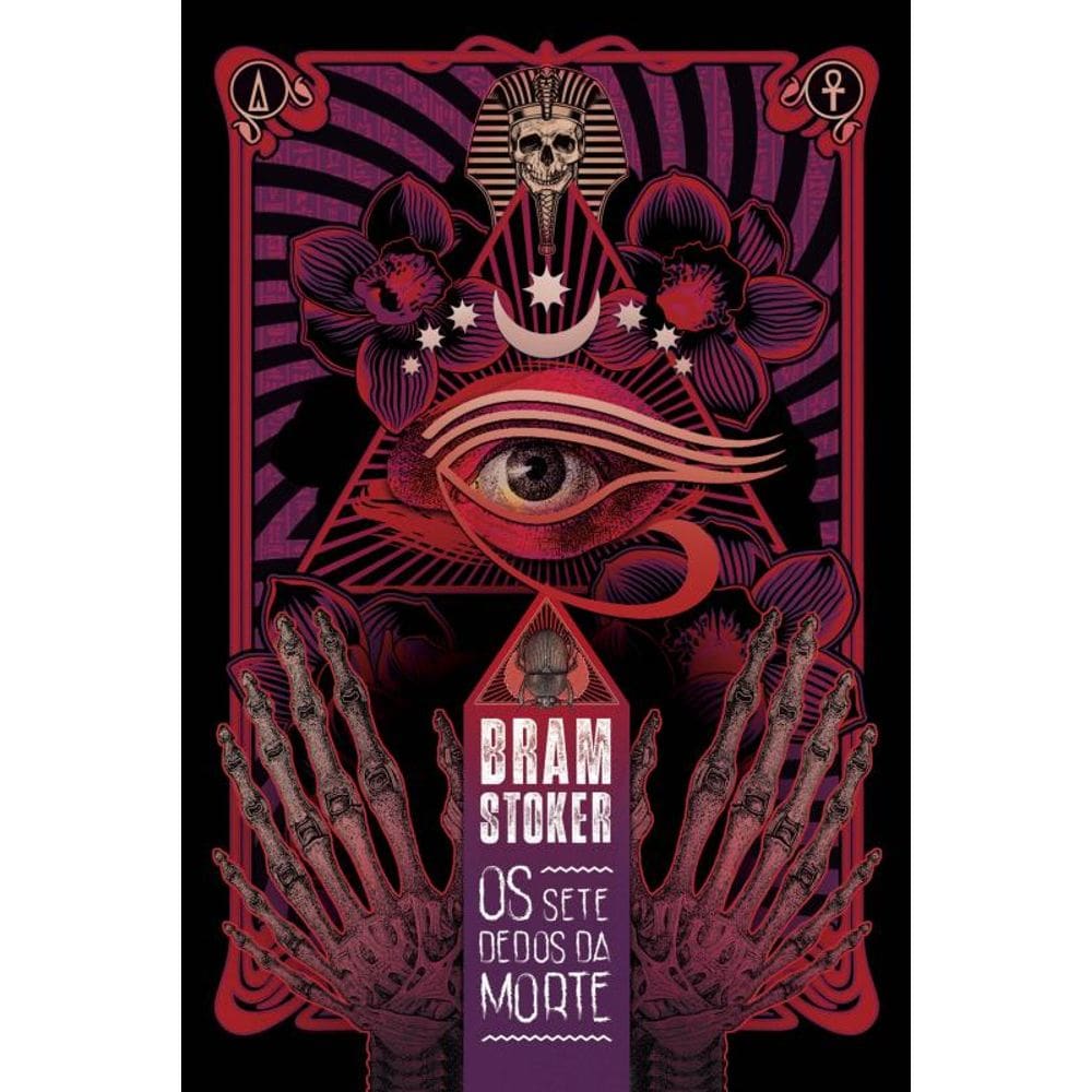 Os sete dedos da Morte: Edição de luxo: reserva de verniz; trilateral rubine red; fitilho; cabeceado preto;