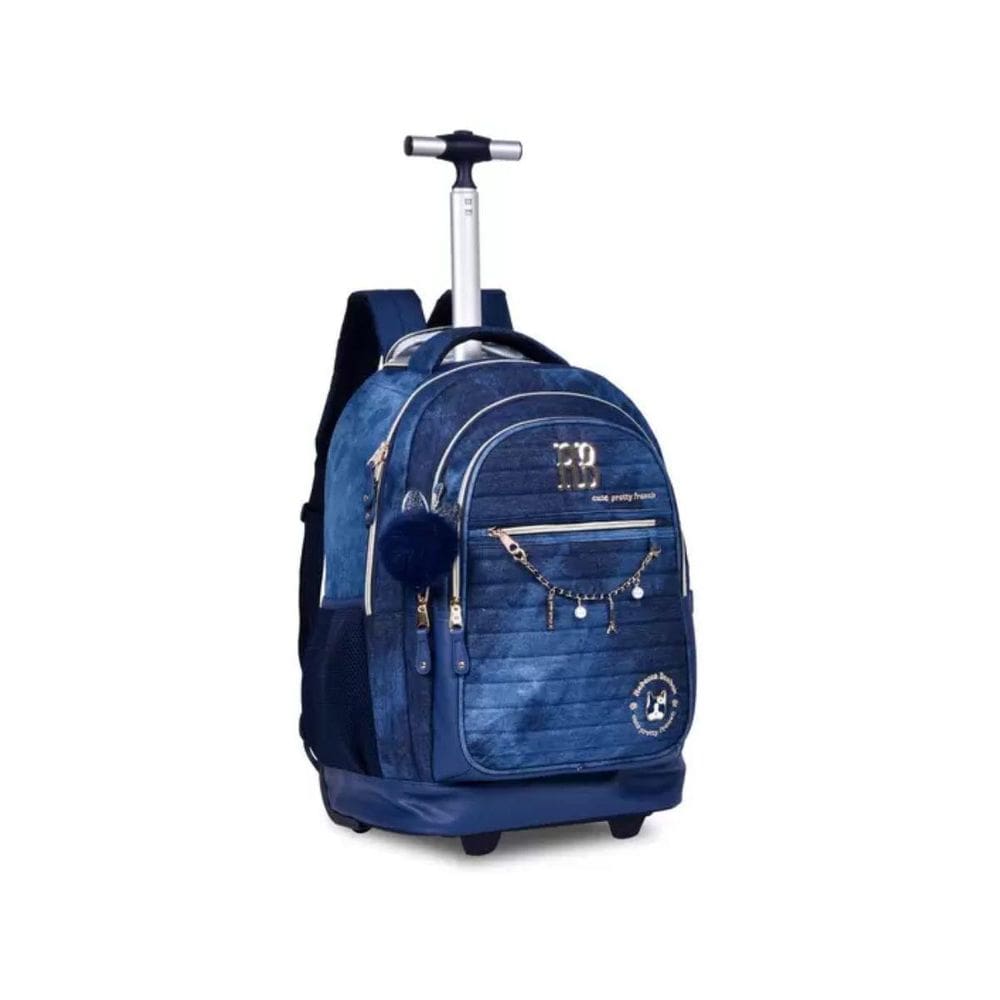 Mochila Carrinho Rebecca Bonbon RB24060 - Azul, 54x43x22 cm