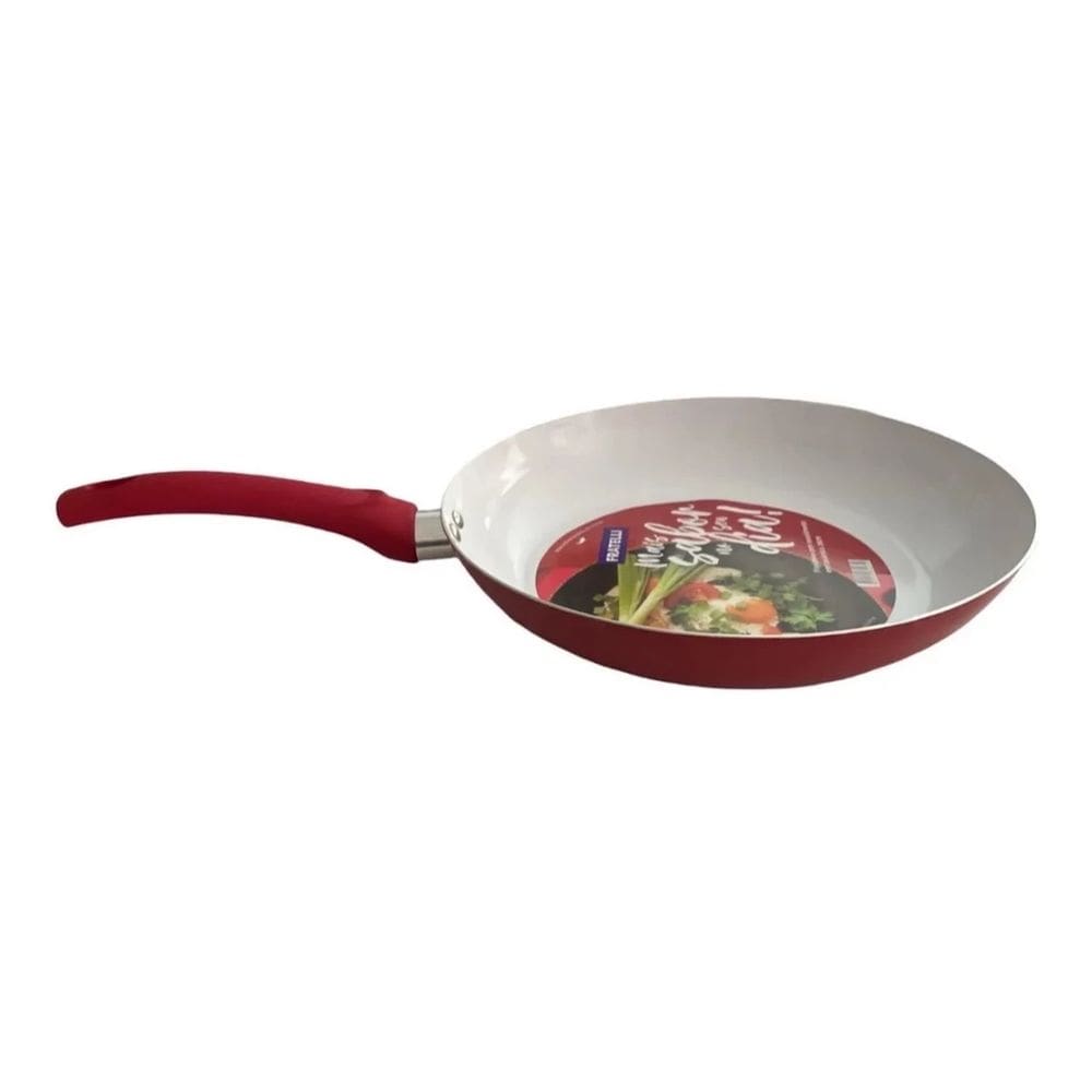 Frigideira Com Revestimento Em Cerâmica 18cm Frita Sem Óleo (Vermelho)