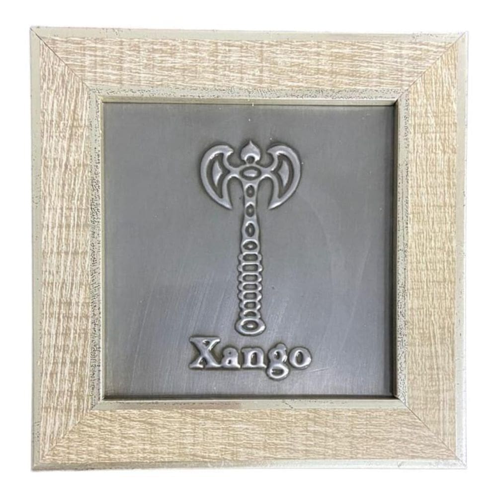 Quadro Orixá Xangô Em Madeira E Metal - Escolha A Cor