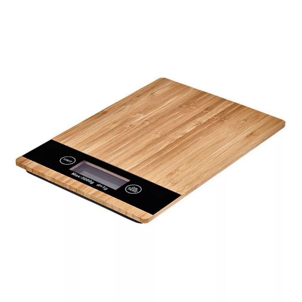 Balança Cozinha Digital Dieta Bambu Ecológico Alimentos 5kg
