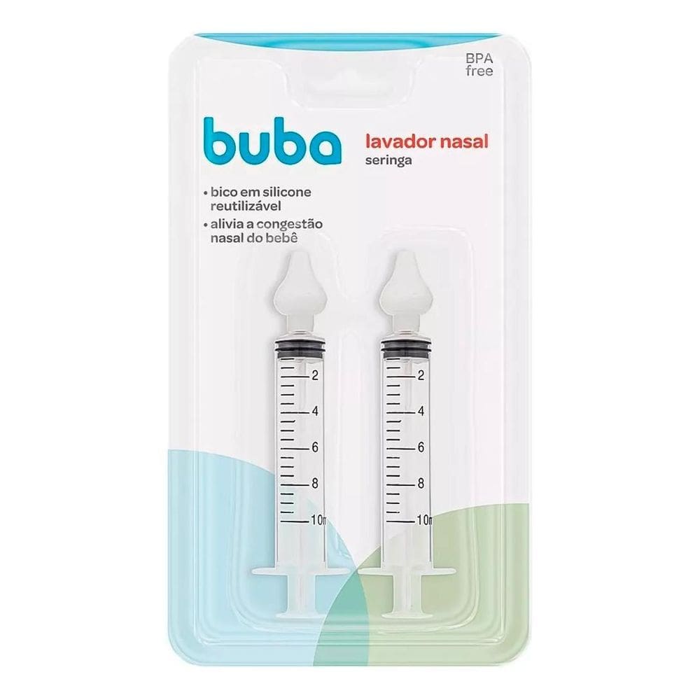 Lavador Nasal Seringa Ponta Silicone Catarro Sinusite Buba