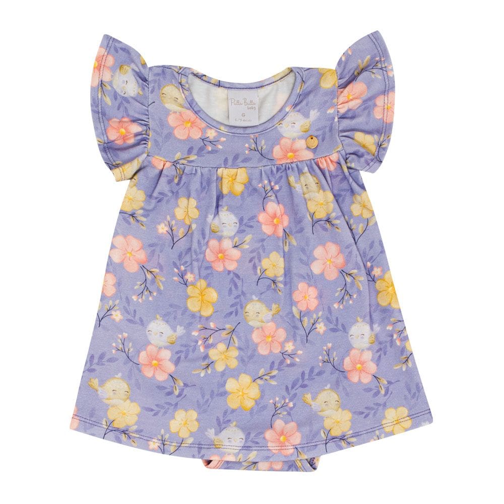 Body Vestido Bebê Menina - Digital Lavanda - 50513-1309
