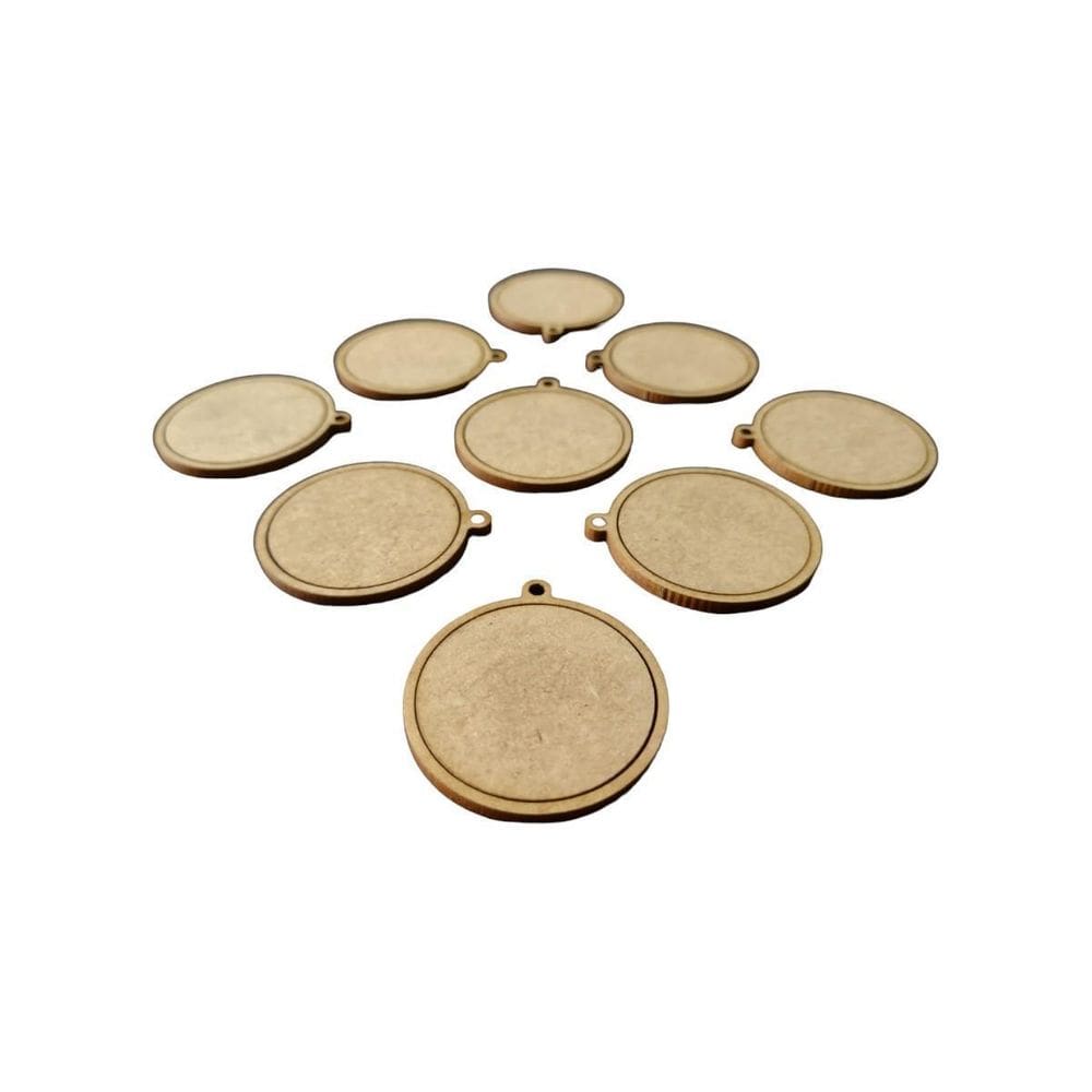 Kit 50 Mini Bastidor Redondo 4Cm Colar Pingente Chaveiro