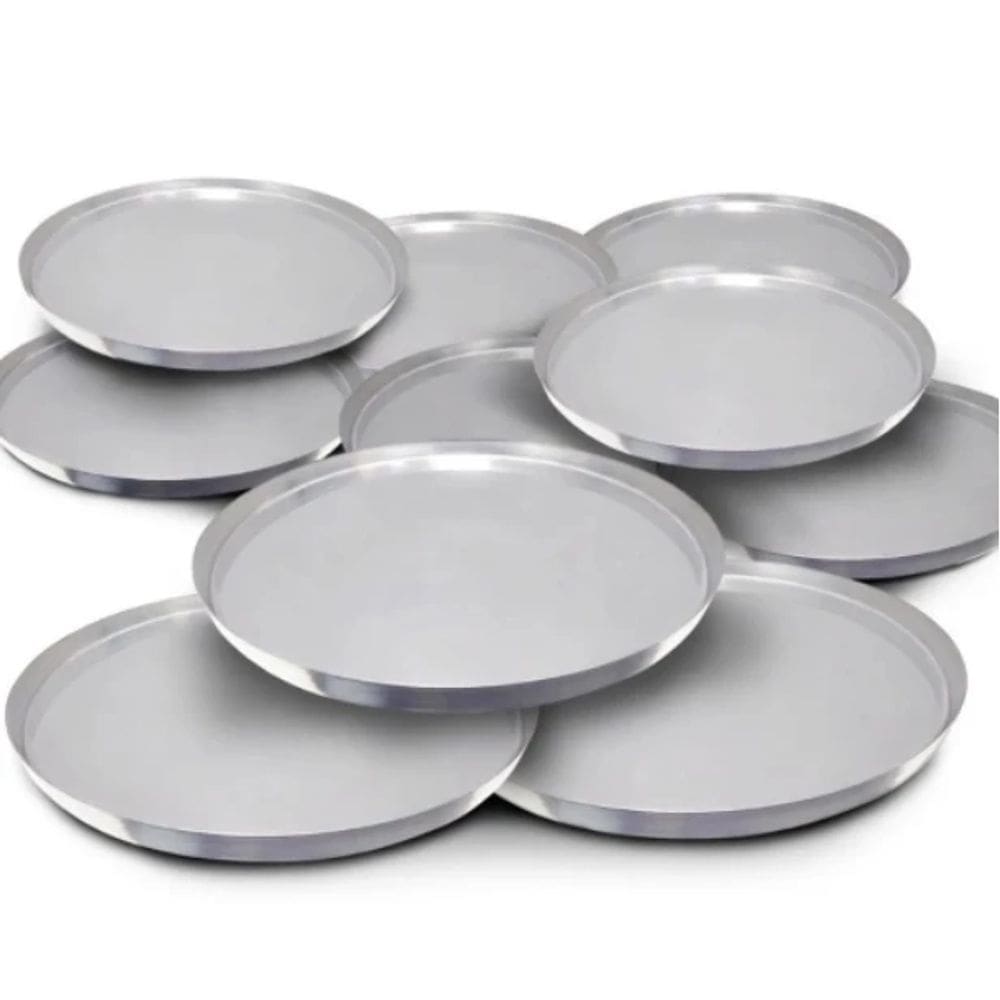 Kit 10 Formas Para Assar Ou Servir Pizza Em Alumínio 40cm
