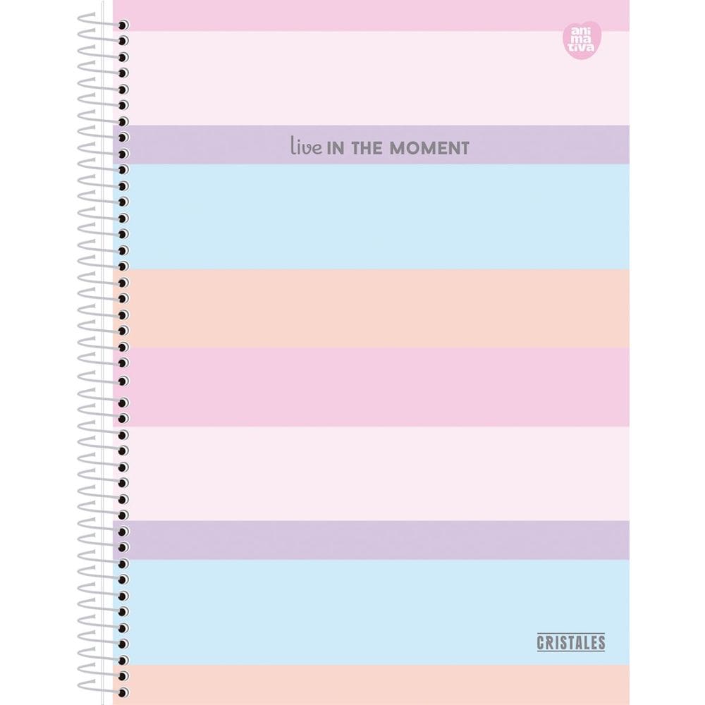 Caderno Espiral Universitário Cristales 15 Matérias 240 Folhas Capa Dura Animativa