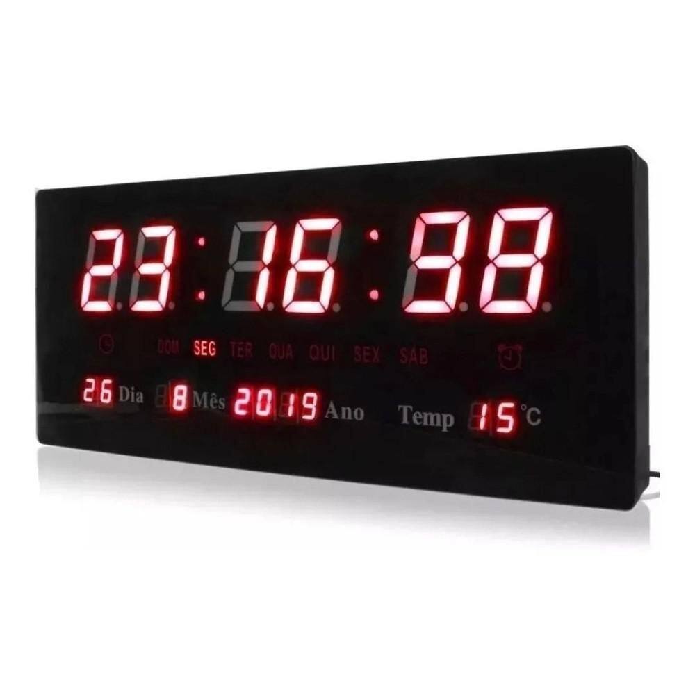 Relógio Parede Digital Termometro Calendario Lelong Le-2111