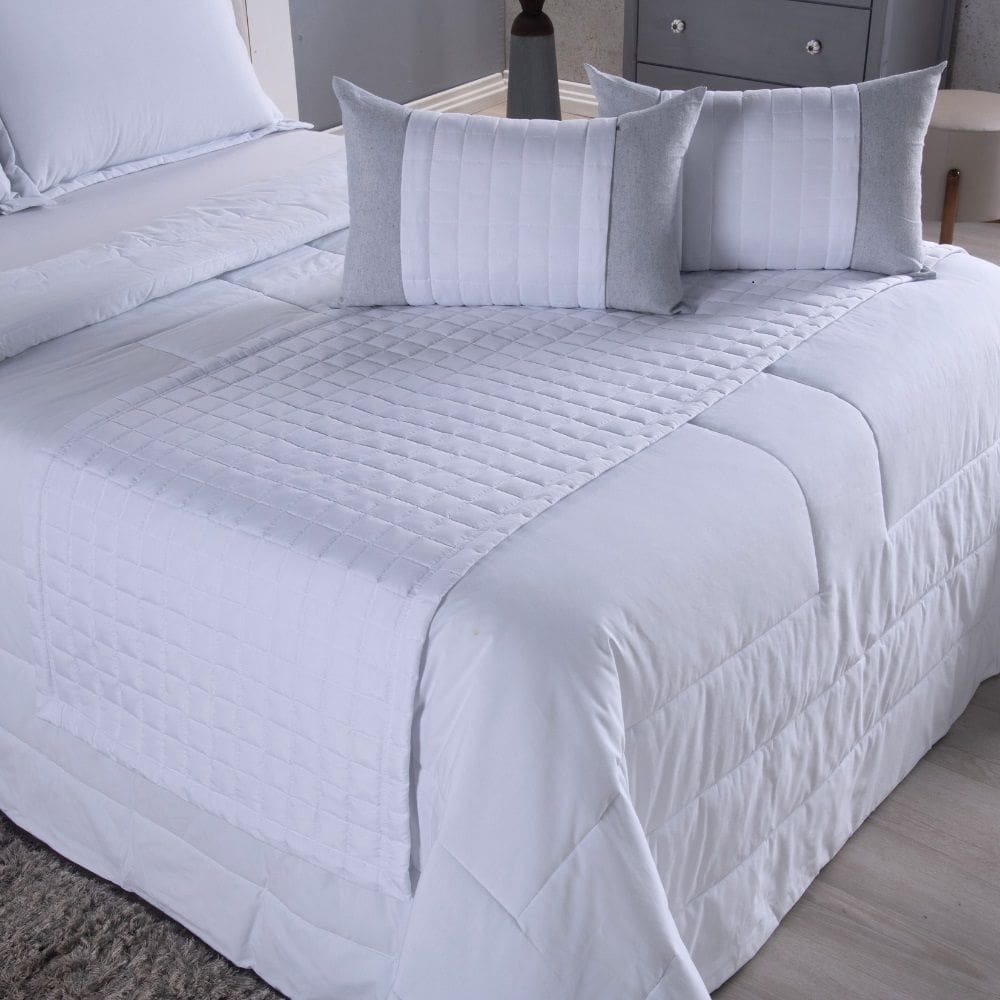 Peseira Queen Aurora 5 peças Percal Branco