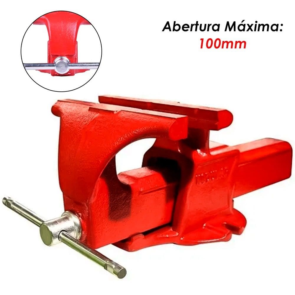 Morsa De Bancada N04 100Mm Prof.Mordente Fixo Metalsul Tmf04